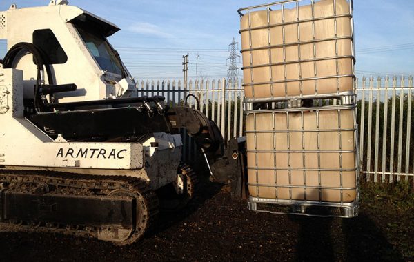 Armtrac 75T-230 fitted with Fork Lift Tines for engineering tasks